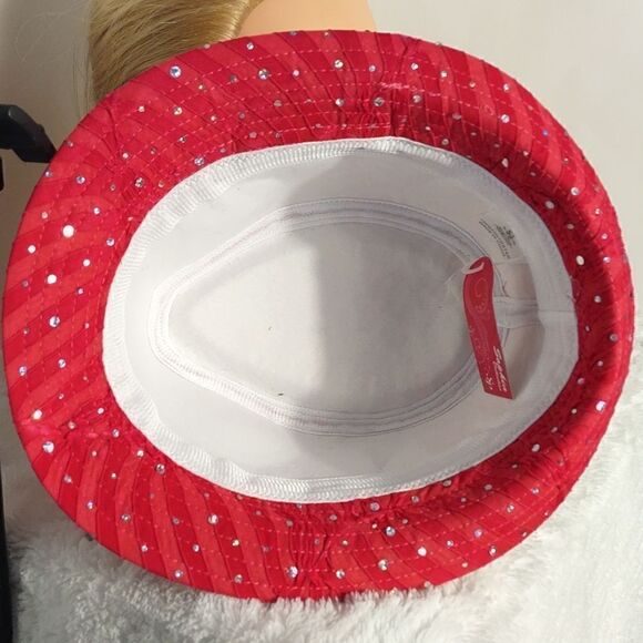 Sophia Collection Pink Glitter Women's Fedora Hat - Picture 6 of 7